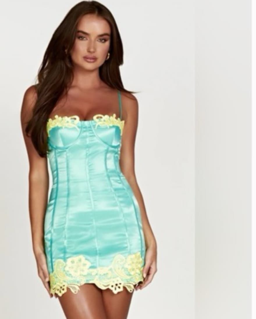 Meshki Satin Lace Bustier Mini Dress - Image 3