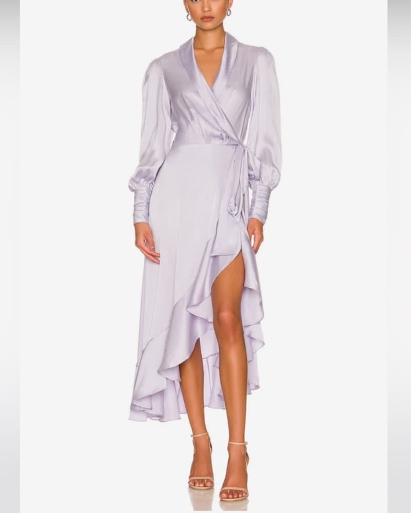 Zimmermann Silk Lilac Wrap Dress - Image 1