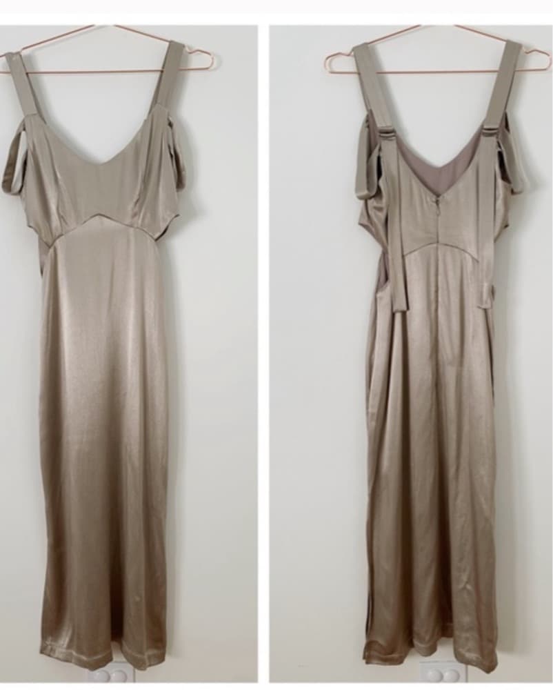 Shimmering Satin Slip Dress - Image 3