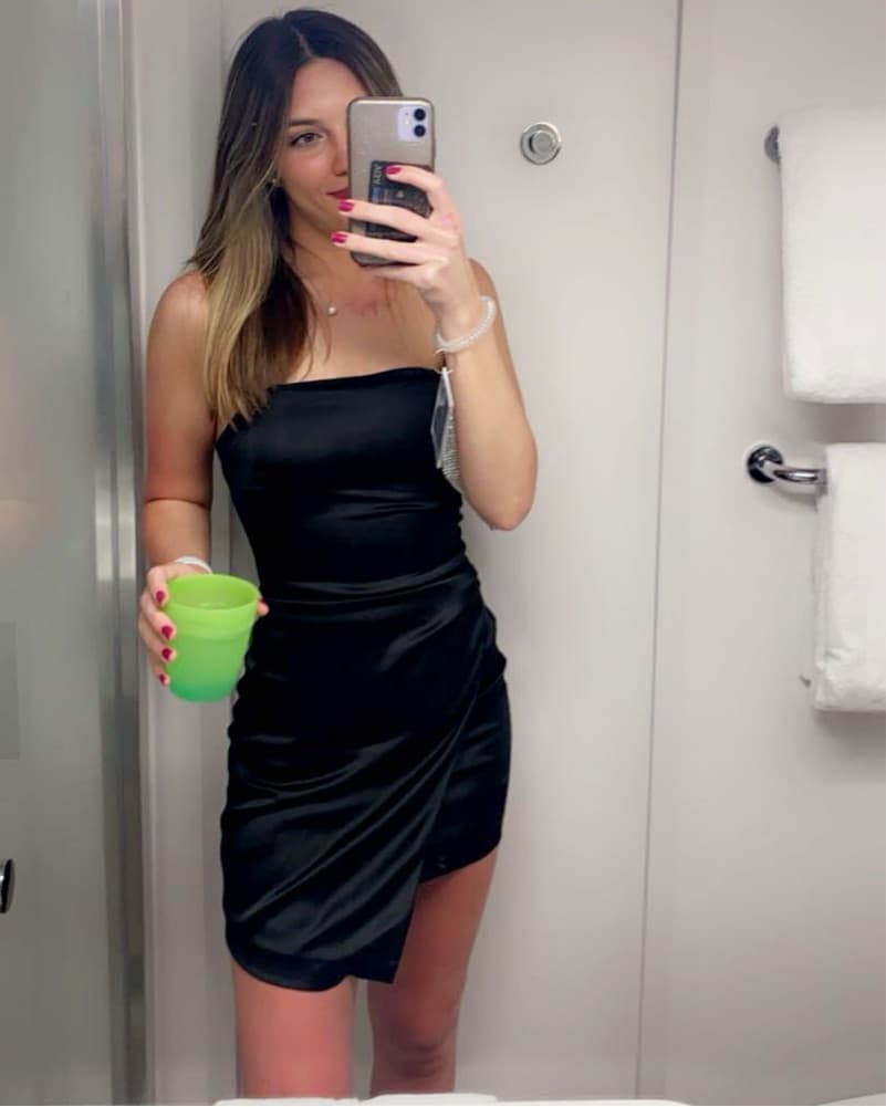 Satin Mini Dress With Jewel Straps  - Image 1