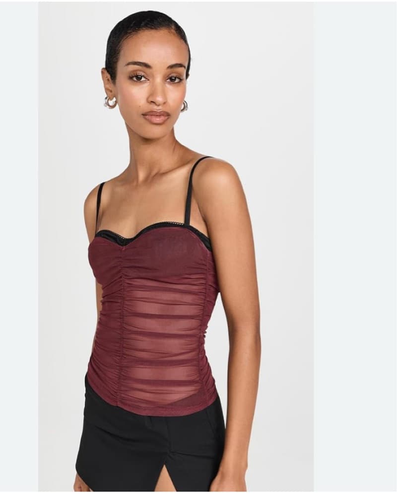 Stunning Ruched Burgundy Camisole - Image 1