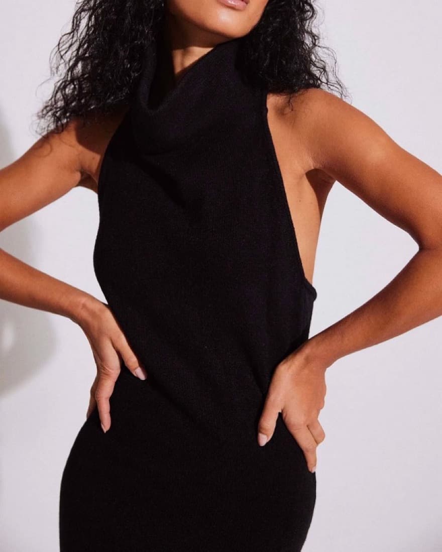 NA-KD Knitted Halterneck Maxi Dress - Image 5