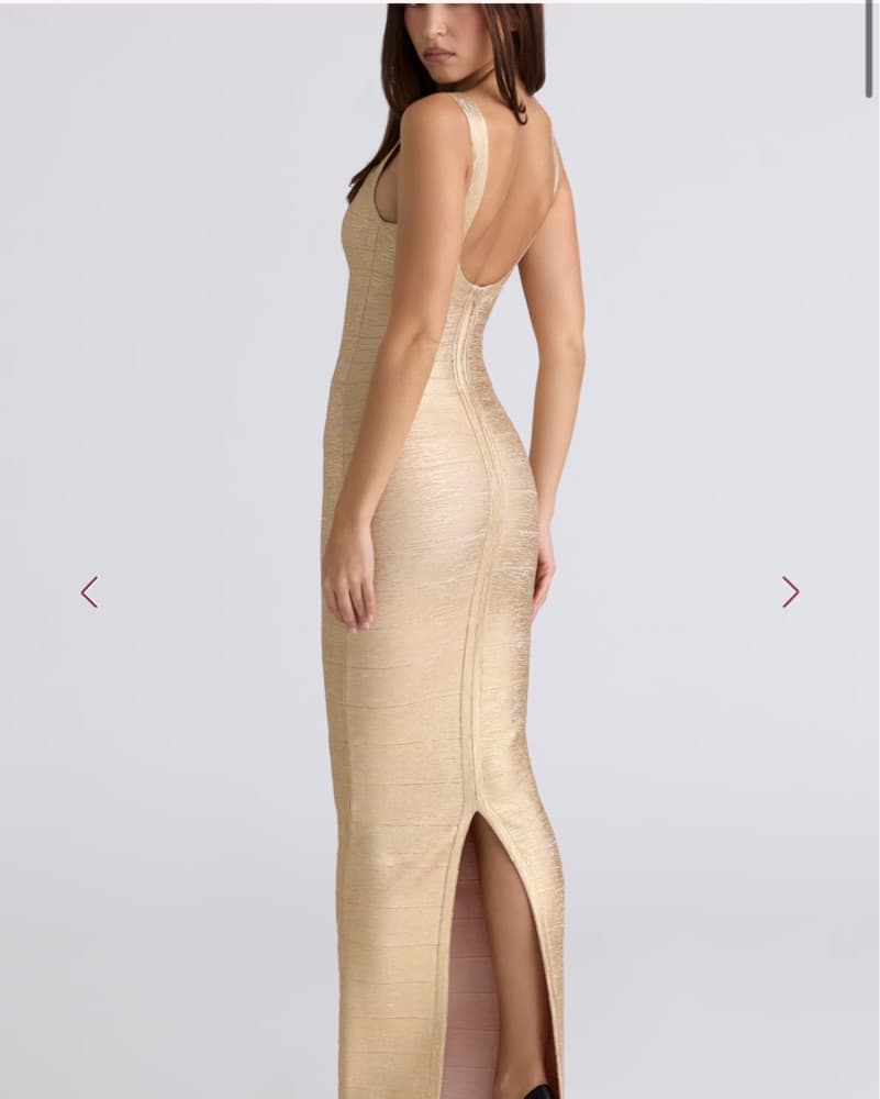 THE OG Gold Bandage Maxi Dress - Image 2