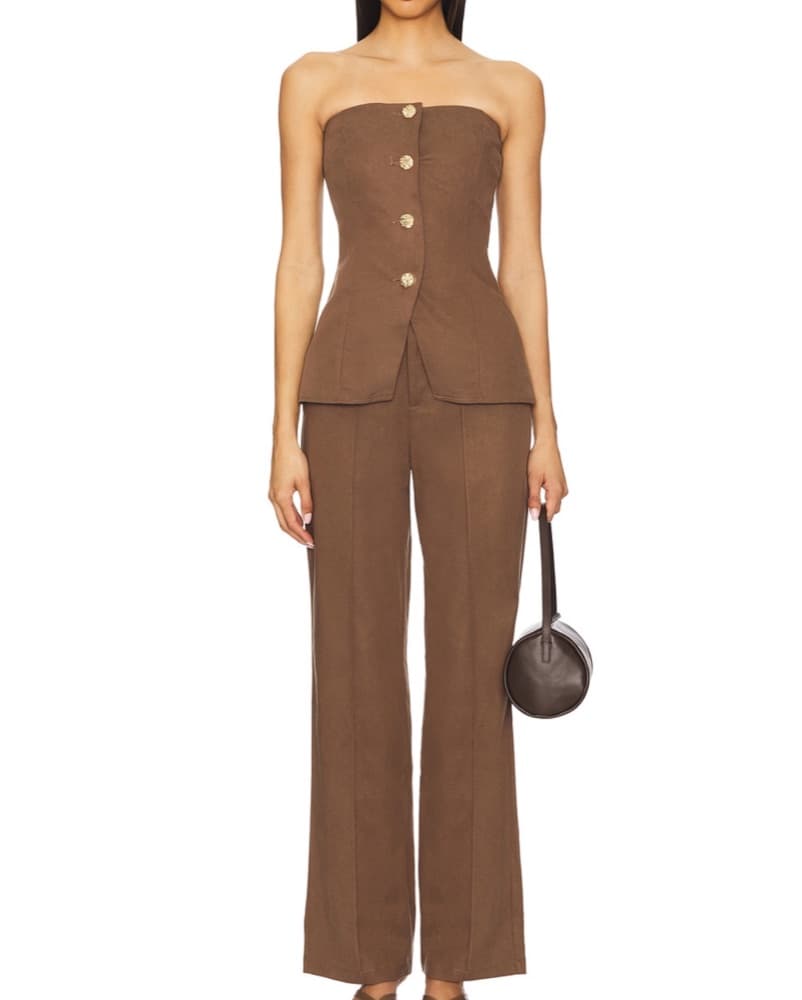 Chic Brown Tailored Set - Image 1