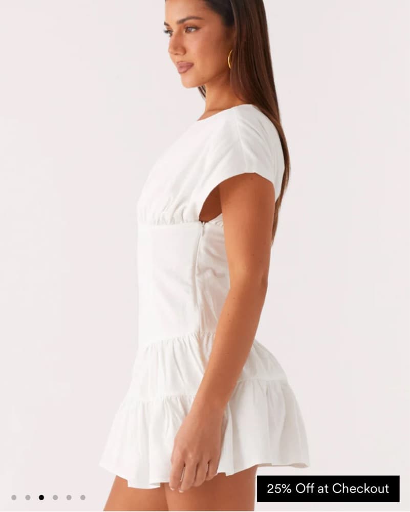Chic White Tiered Ruffle Dress - Image 3