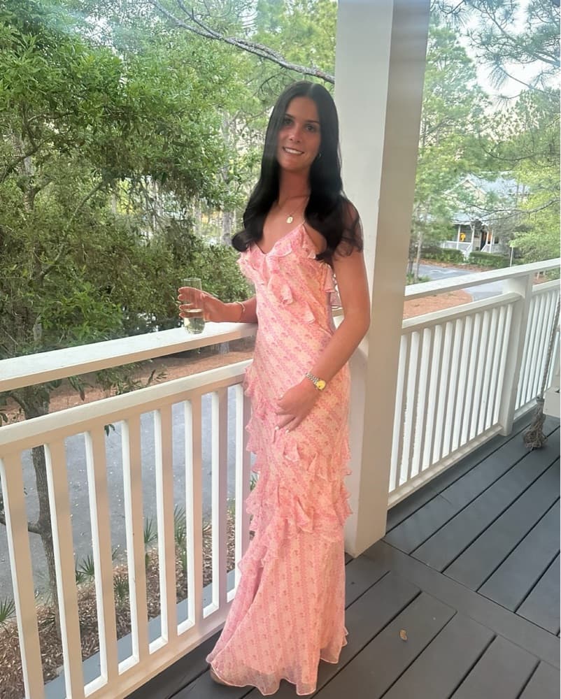 Love Shack Fancy Floral Pink Maxi Dress - Image 2