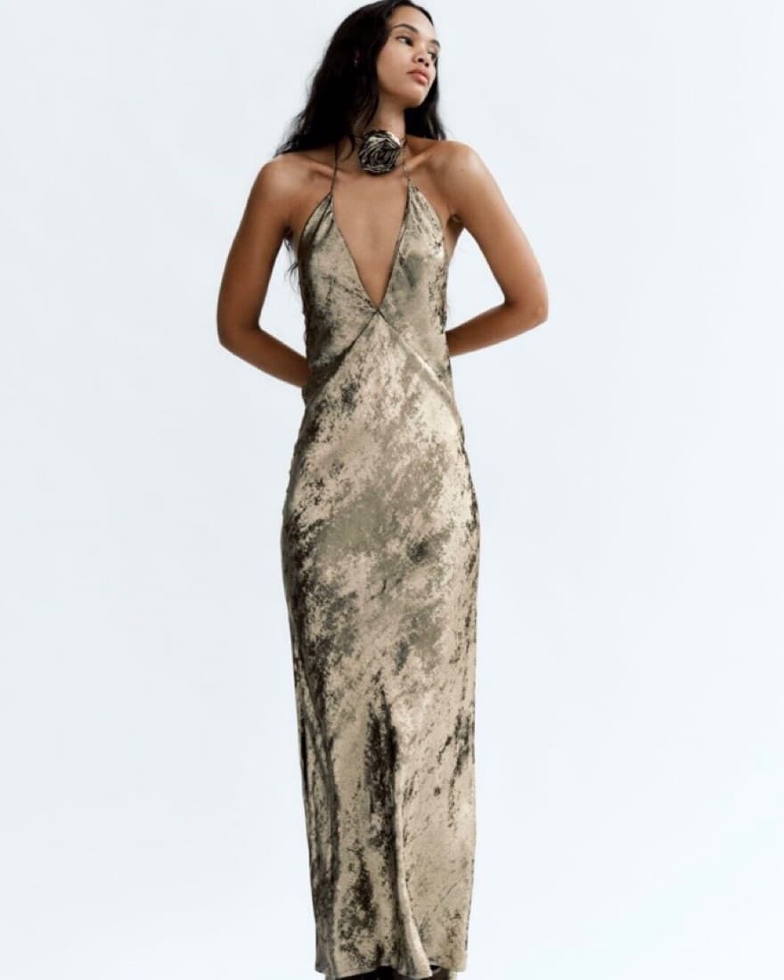 Zara Foil Maxi Dress - Image 1