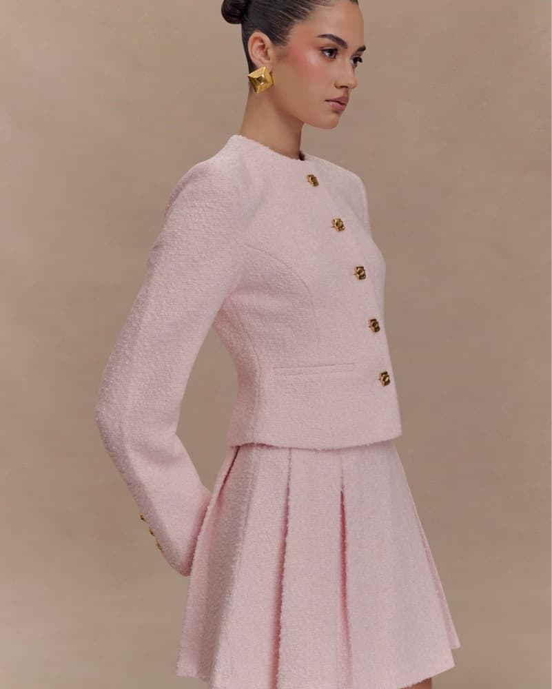 Chic Pink Peplum Jacket - Image 4