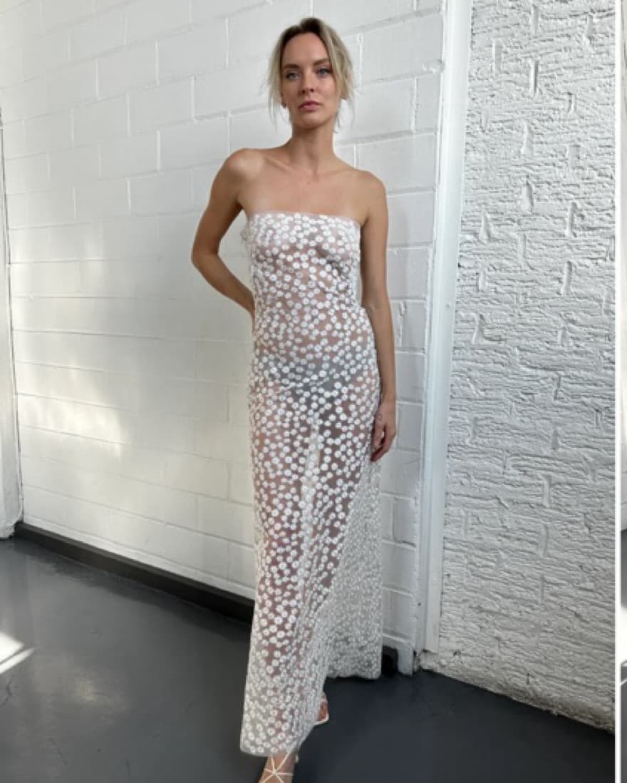 Sid Neigum Sheer Floral Dress - Image 3