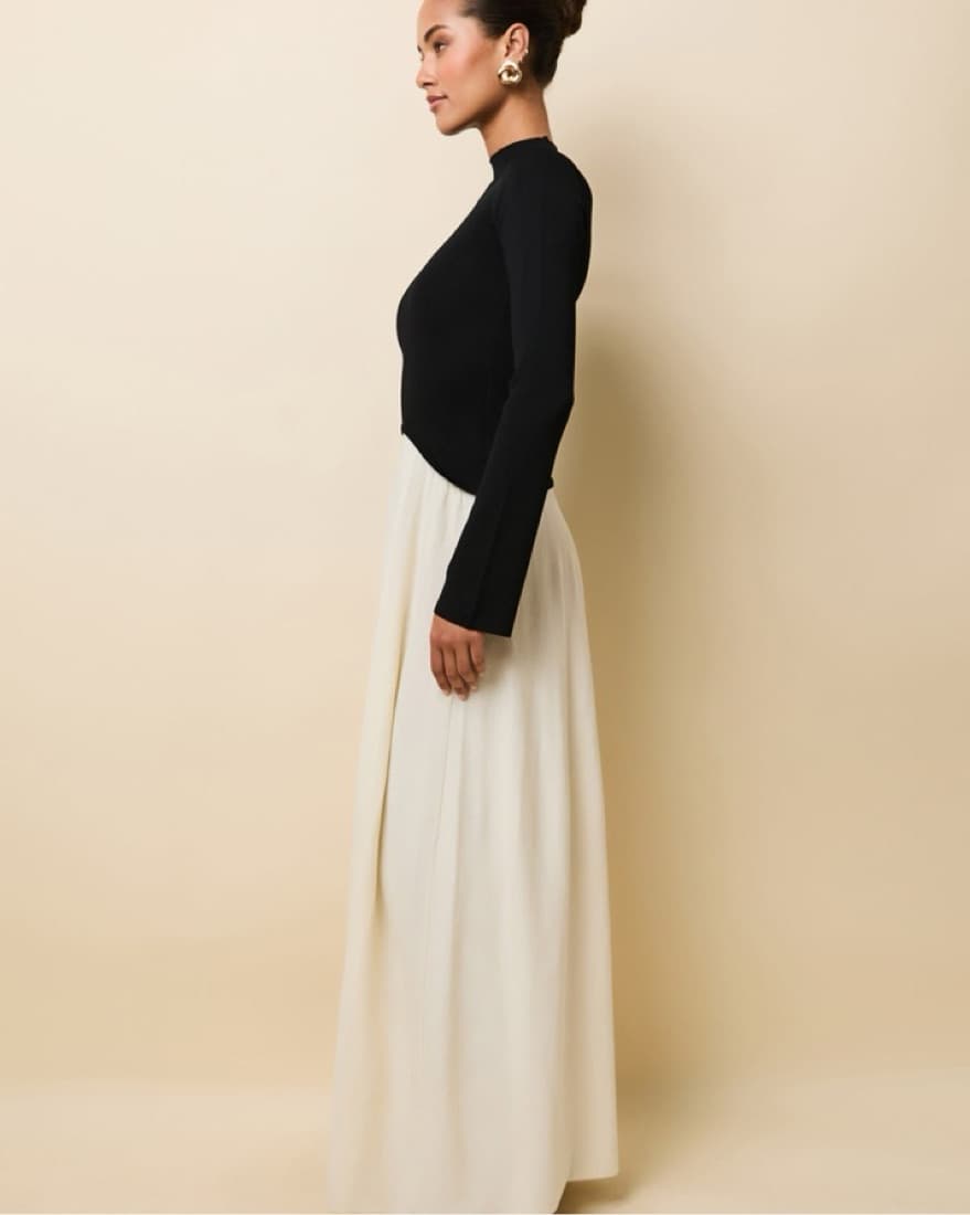 Solid & Striped Soglio Dress Ecru / Noir - Image 3