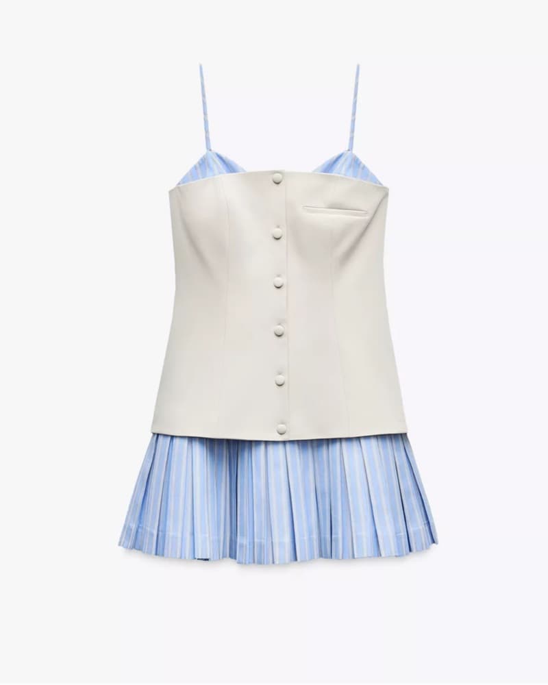 Zara Combination Short Poplin Dress - Image 1