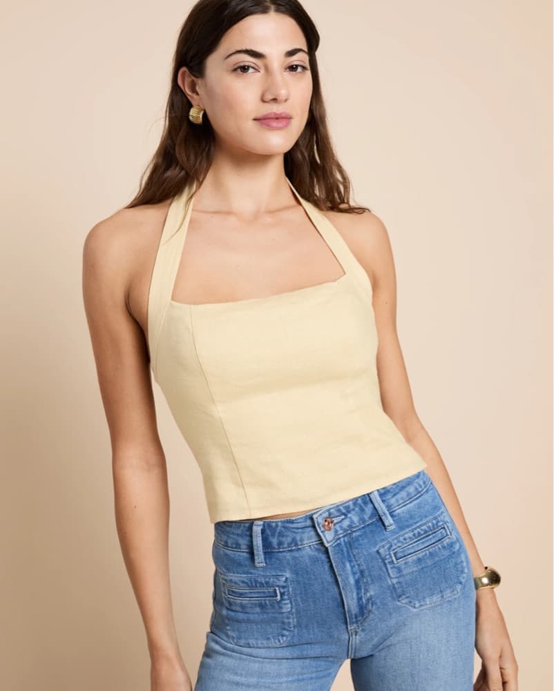 Butter Yellow Halter Top - Image 1