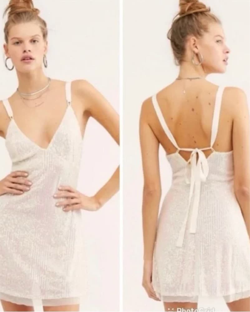 Free People Gold Rush Sequin Mini Dress - Image 3