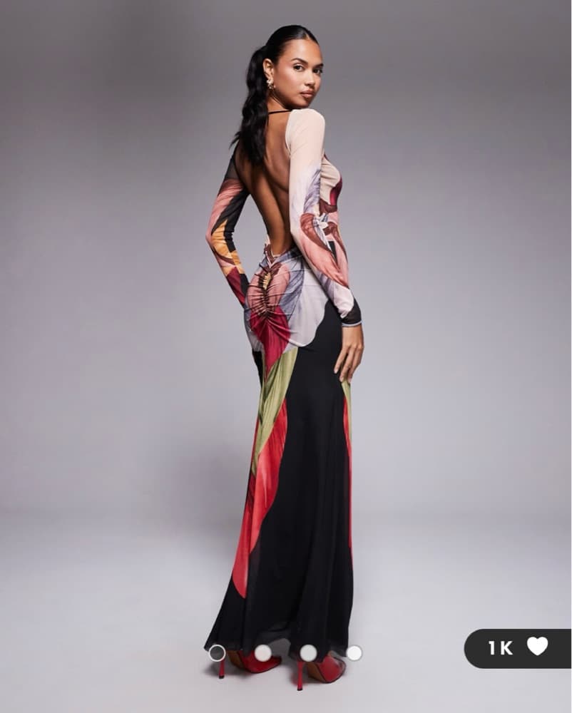 AFRM Long Sleeve, Low Back Maxi Dress  - Image 1