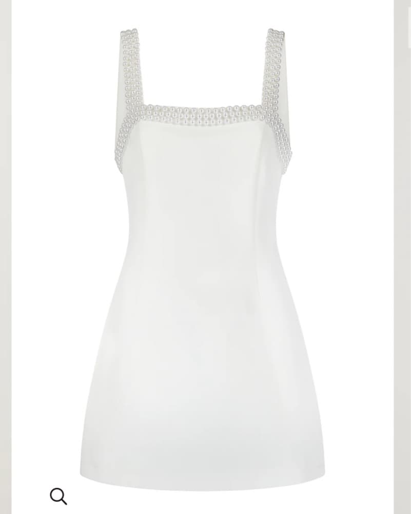 Odd Muse Pearl Trim Mini Dress - Image 2