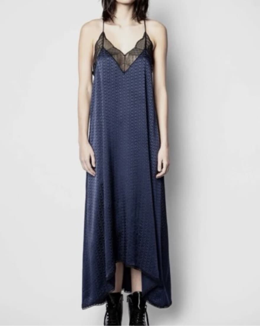 Zadig&Voltaire Silk Jacquard Dress Navy - Image 1