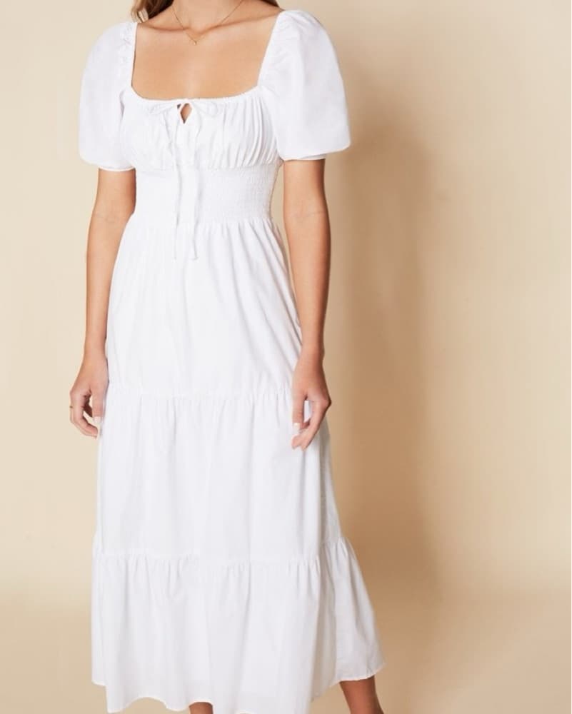 Faithfull The Brand White Midi Dress - Image 3