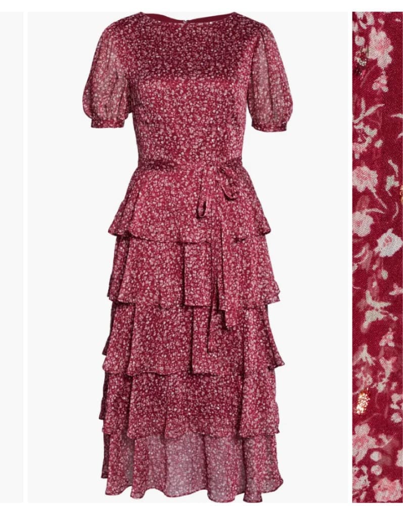 Rachel Parcell Tiered Red Floral Dress  - Image 1