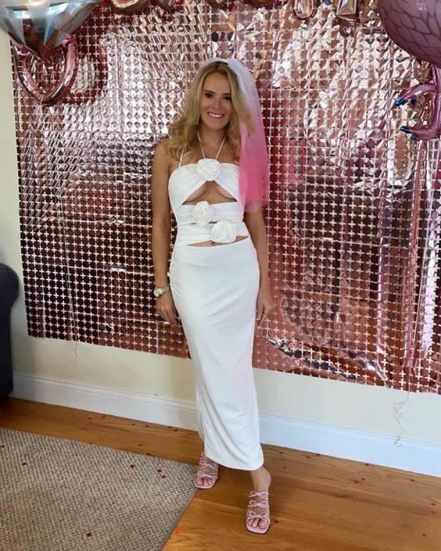 White Cut Out Midi Dress  - Image 1