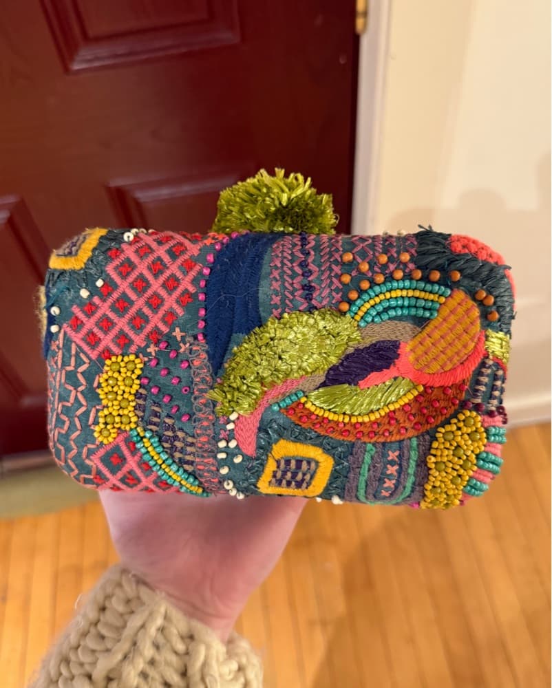 Beaded Summer Clutch Straw Detail - Image 1