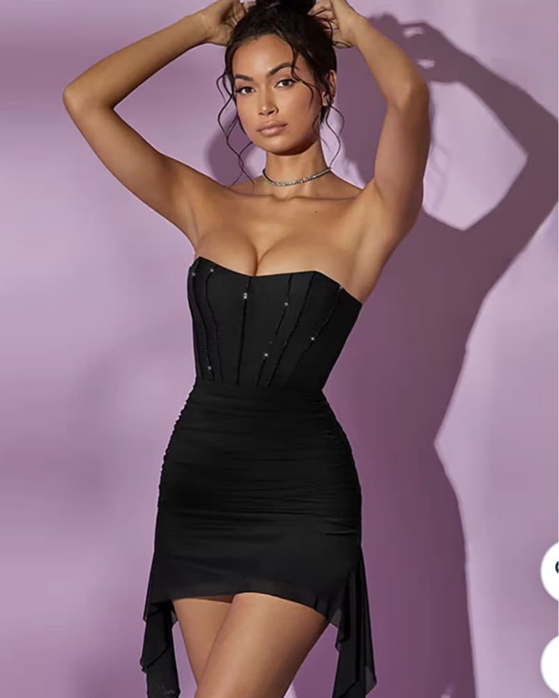 Alluring Black Corset Dress - Image 2