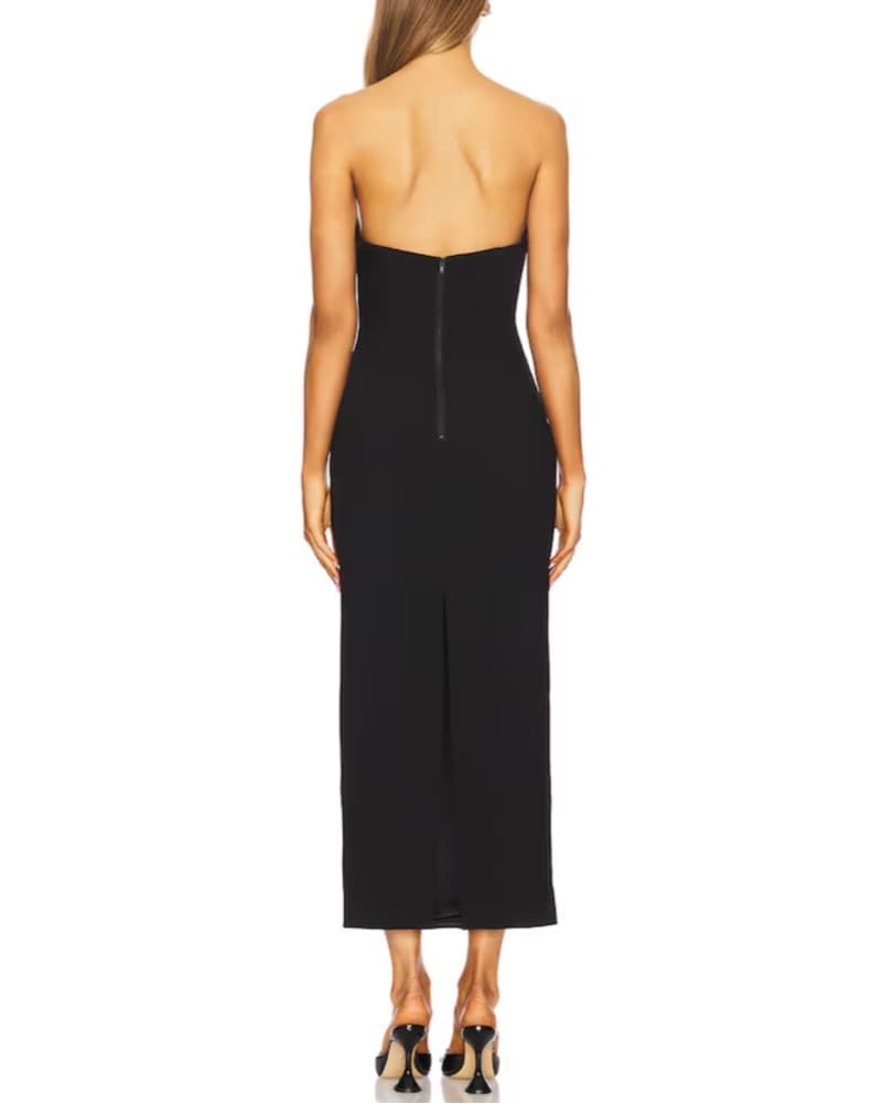 Black abstract midi Dress - Image 3