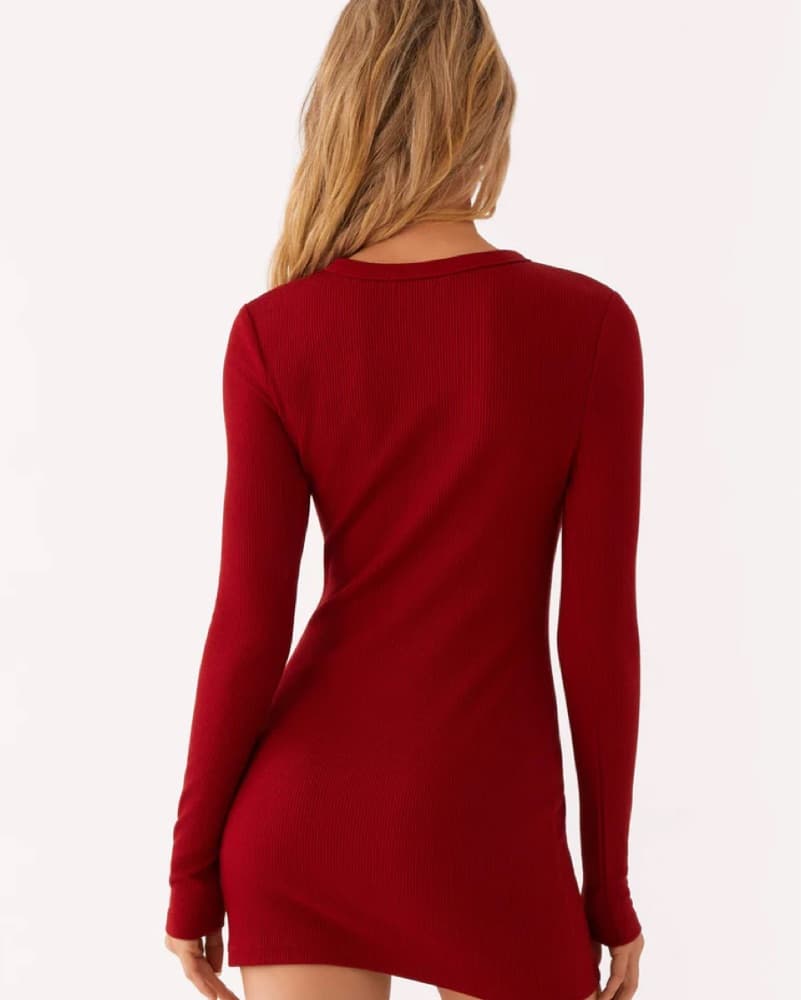 Red Long Sleeve Dress - Image 3