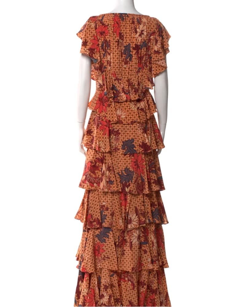 Ulla Johnson Silk Tiered Dress - Image 3