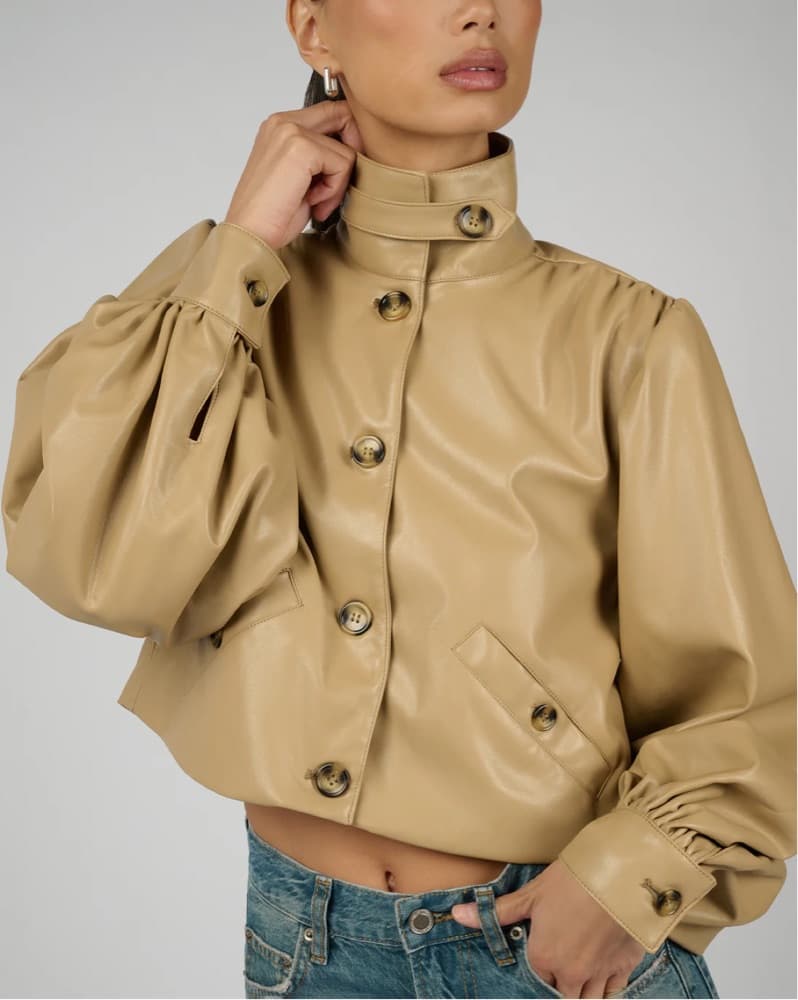 Weworewhat Mock Neck Balloon Sleeve Jack - Image 4