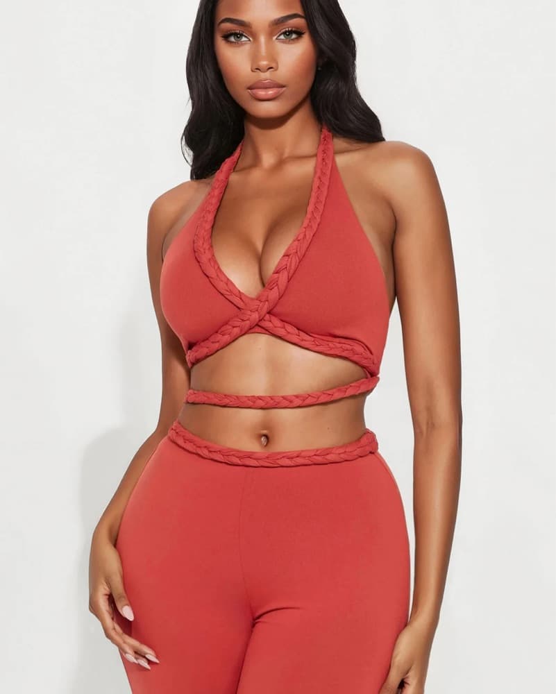 Twisted Desire Pant Set - Rust - Image 3