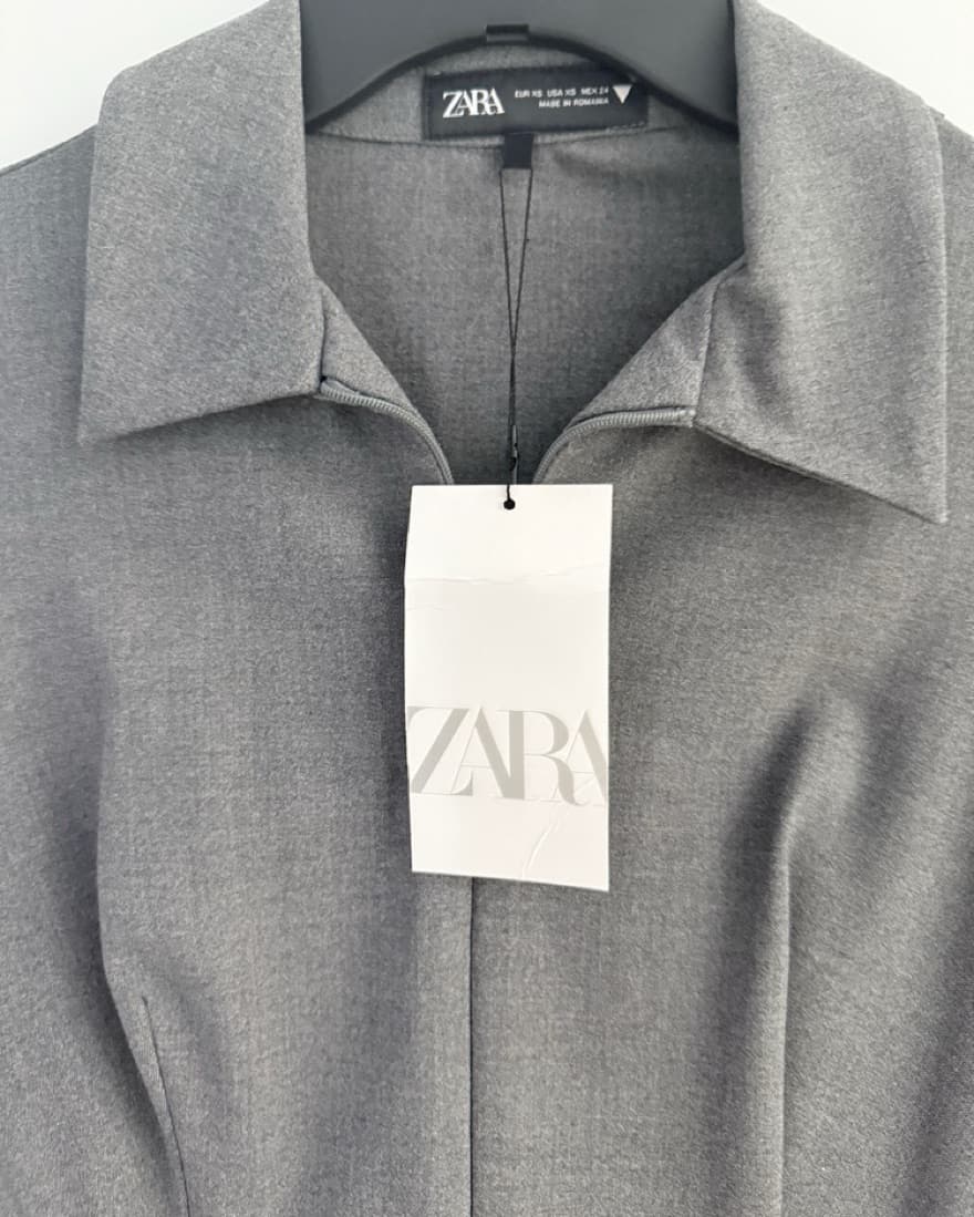 ZARA GRAY PLEATED MINI DRESS - Image 5