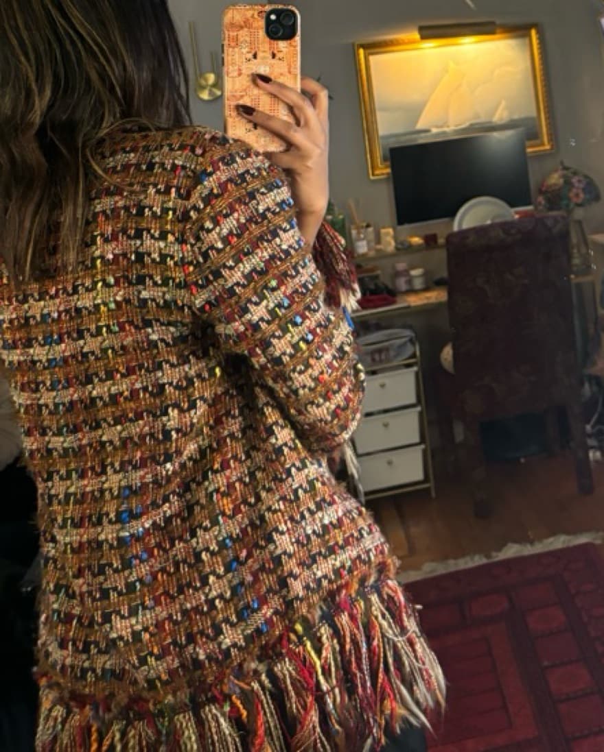 Stunning Tweed & Fringe Cardigan - Image 5