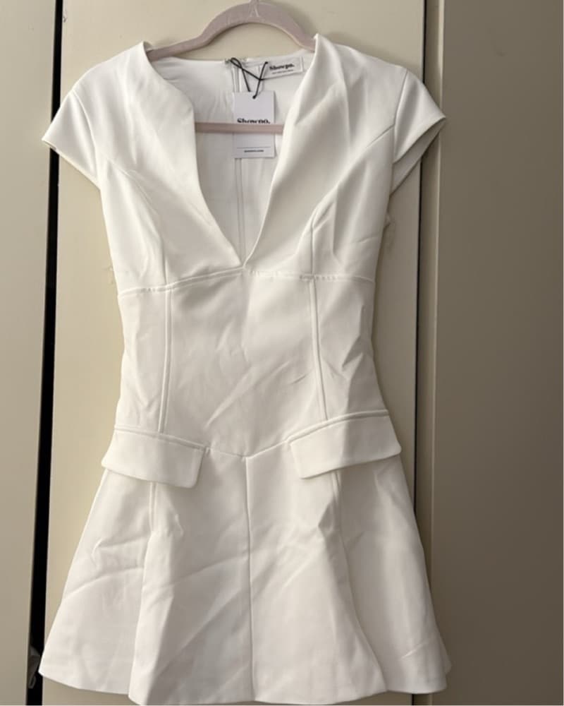 DARIUS MINI DRESS- cap sleeve slit neck  - Image 2