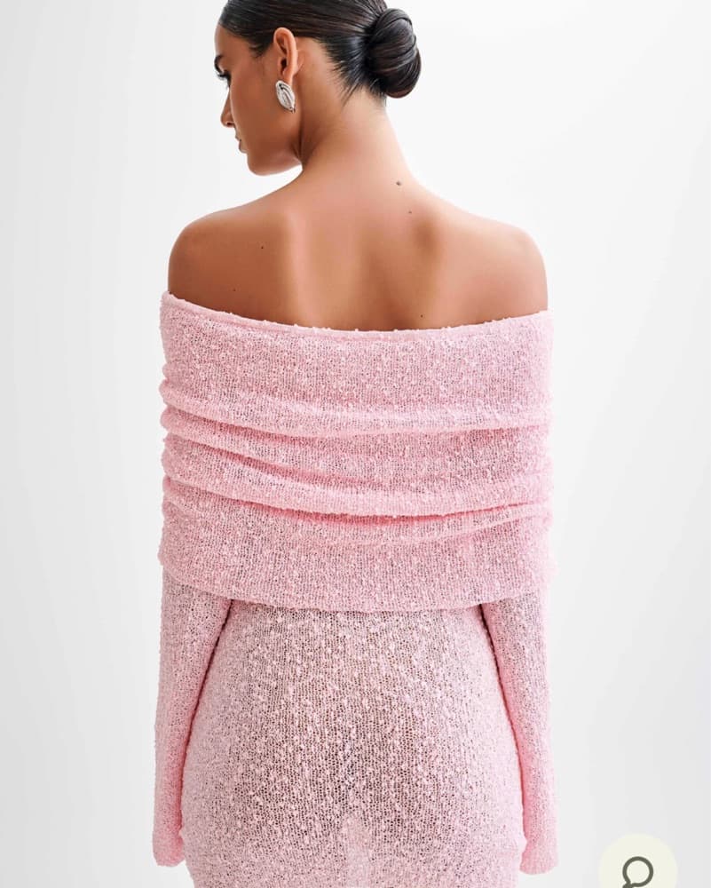 Pink Meshki Off-Shoulder Mini - Image 3