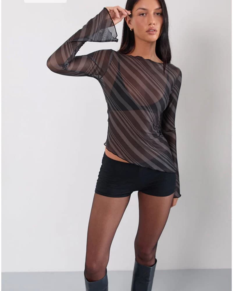Motel Rocks Long Sleeve Sheer Top - Image 2