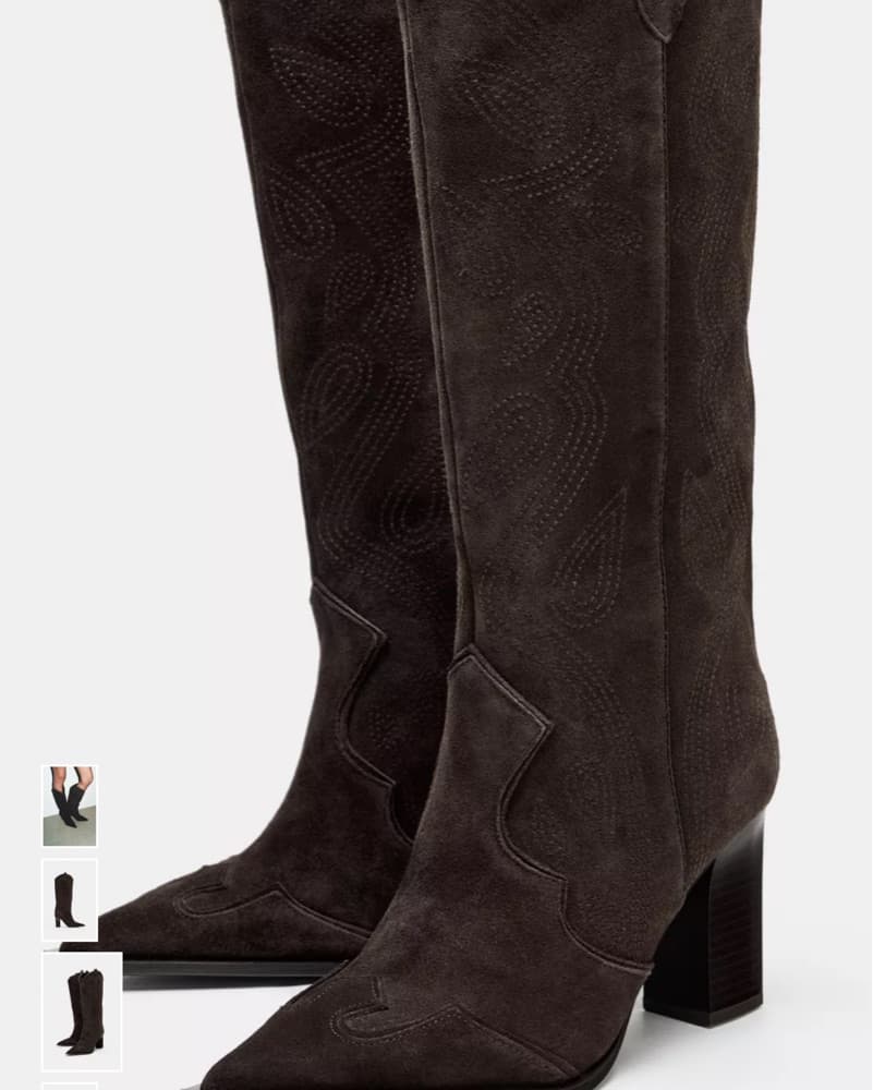 Chic Suede Cowboy Boots Brown  - Image 3
