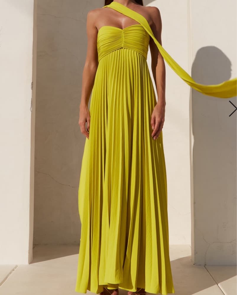 Delfi Daphne Dress In Chartrouse XS - Image 2