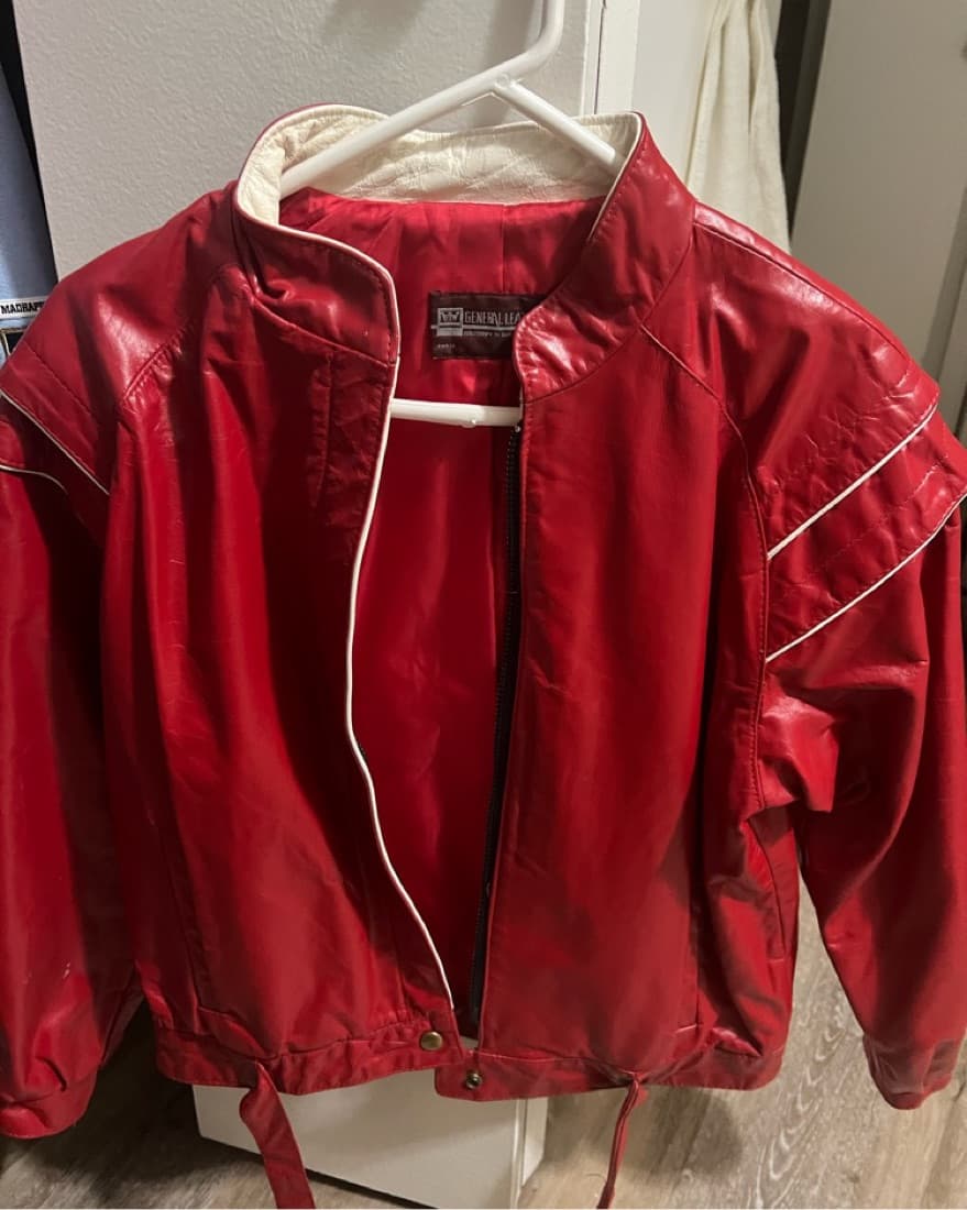 Red Genuine Leather Jacket - Image 1