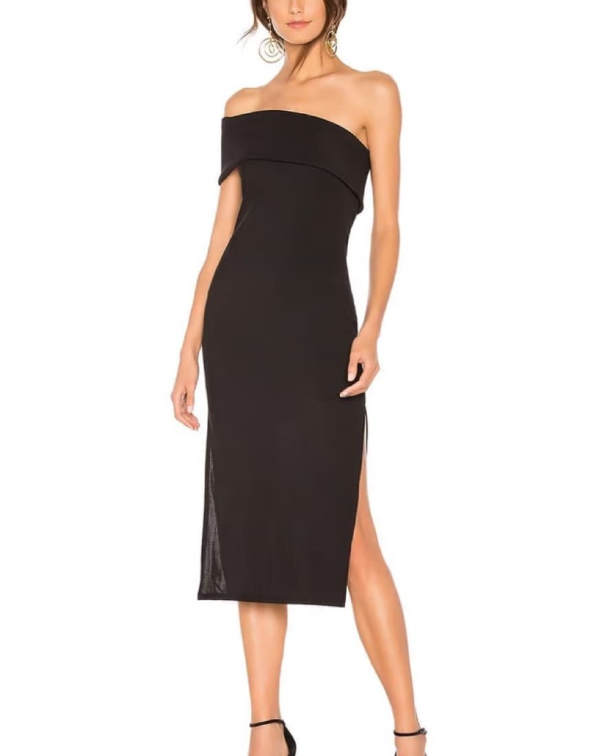 PRIVACY PLEASE Gianna Midi Black Dress - Image 2