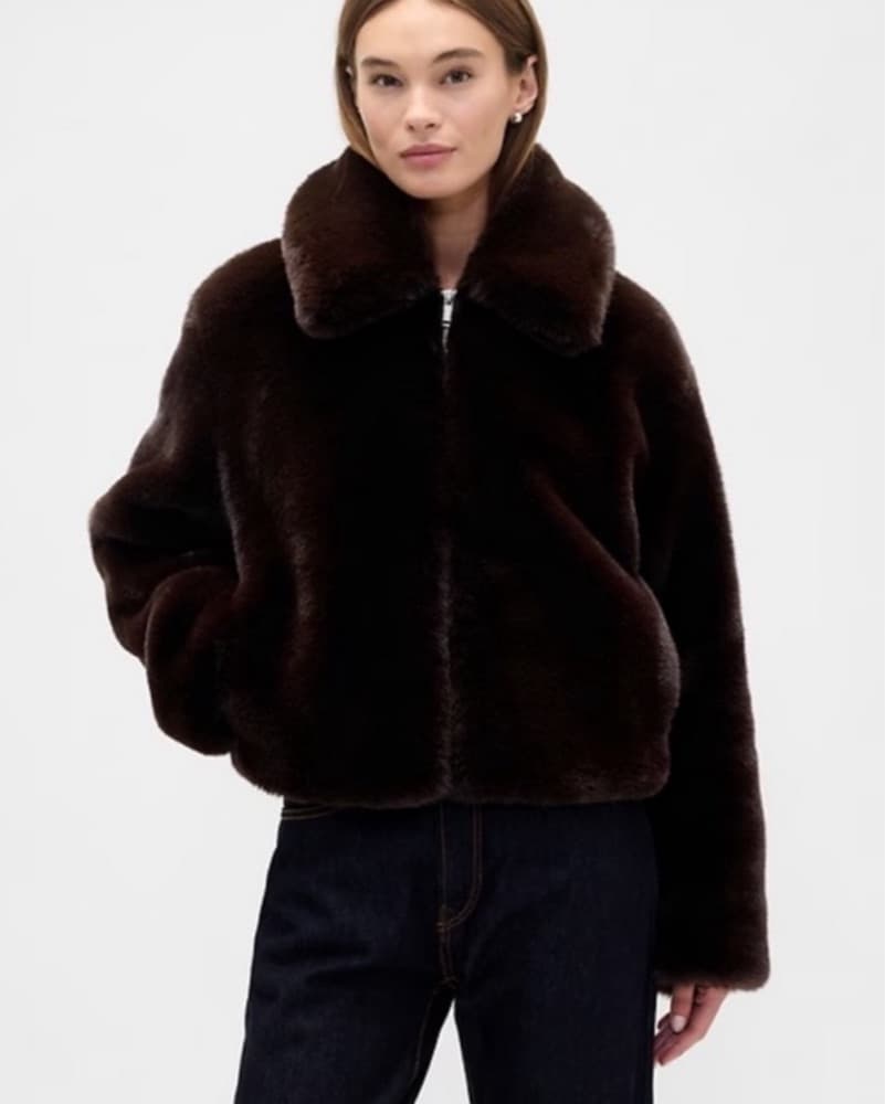 Gap Brown Faux Fur Jacket  - Image 2