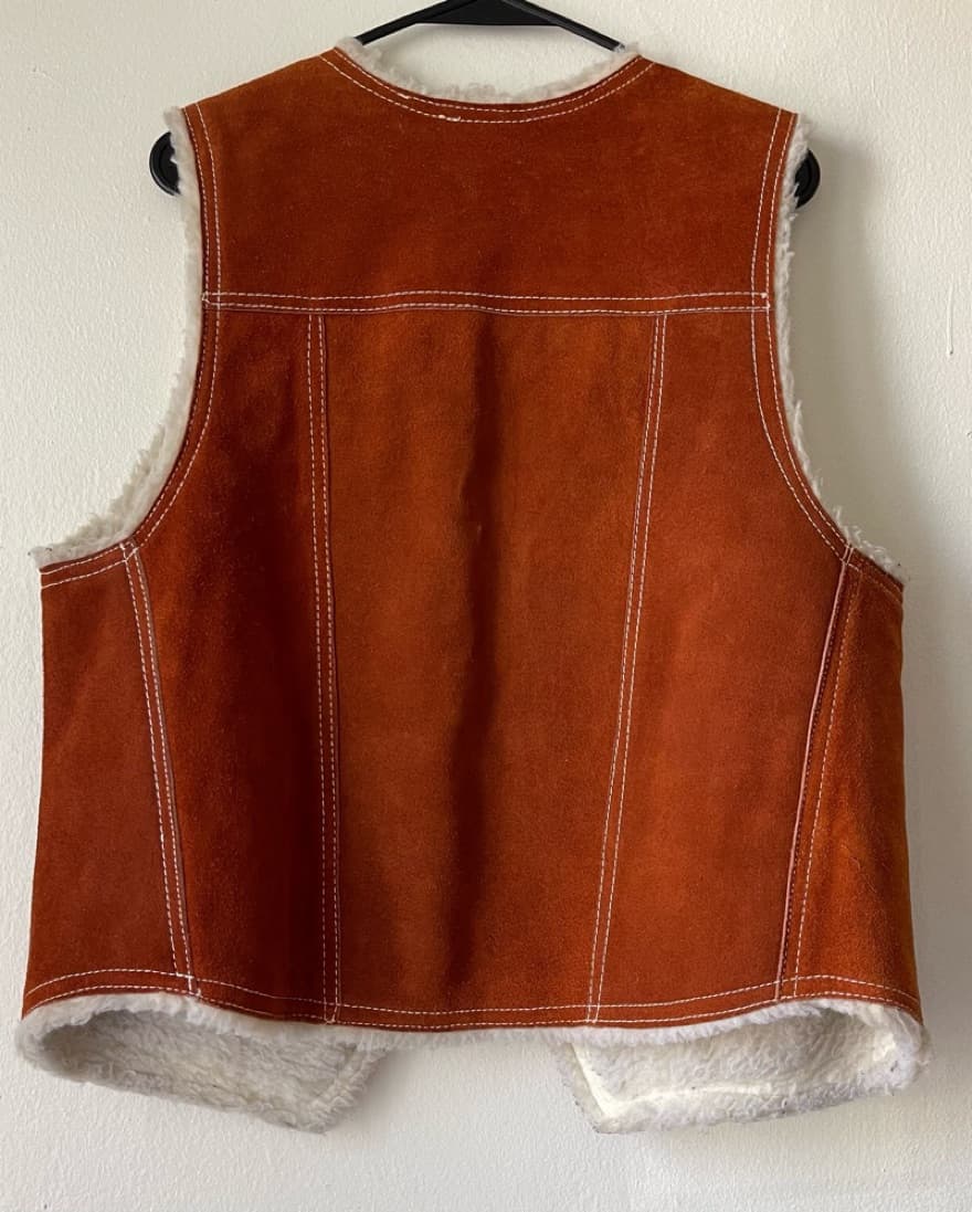 70s Suede Sherpa Vest  - Image 2