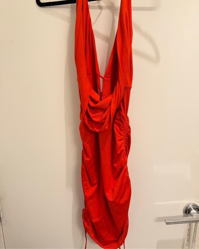 Oh Polly Cowl Neck Mini Dress in Red - Image 2