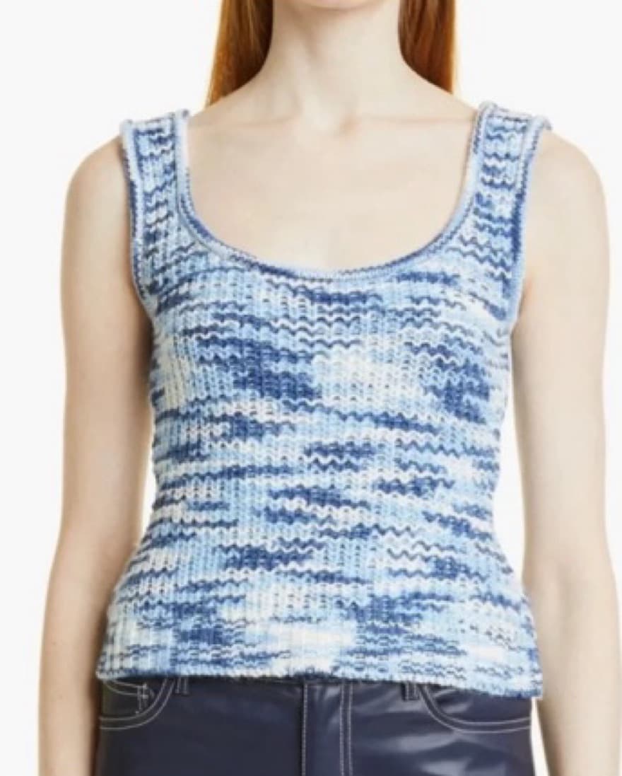 Staud White And Blue Knit Top - Image 2