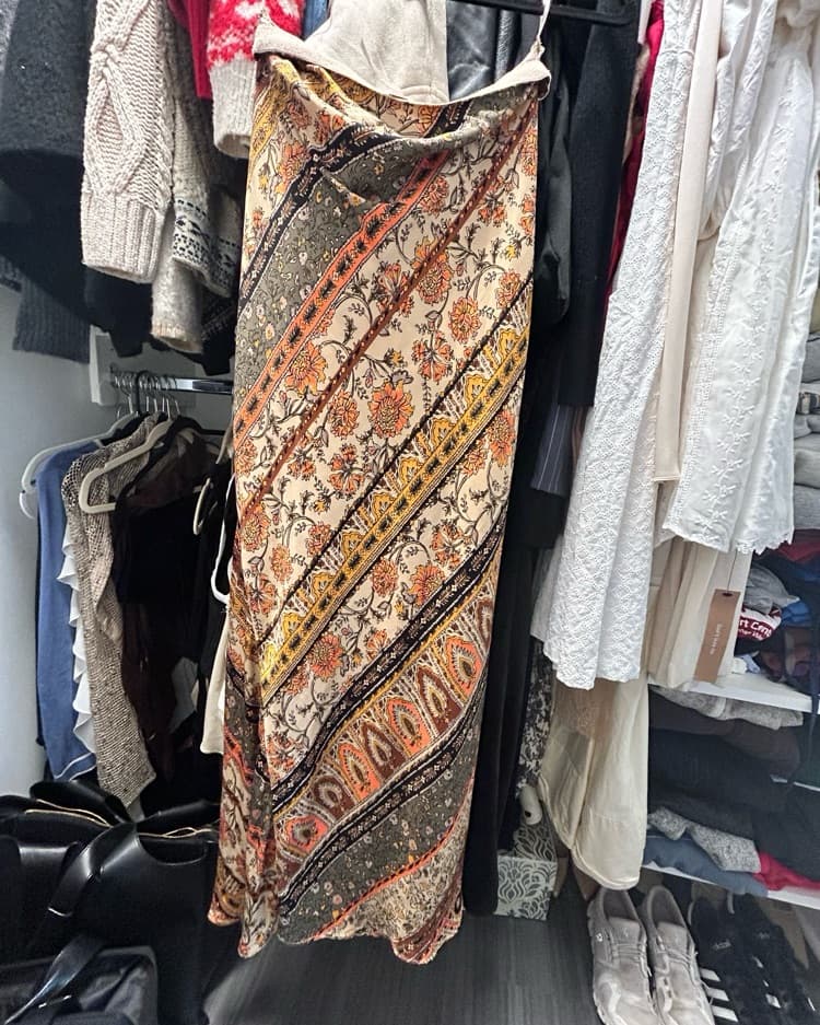 FREE PEOPLE Silk Paisley Maxi Skirt - Image 1