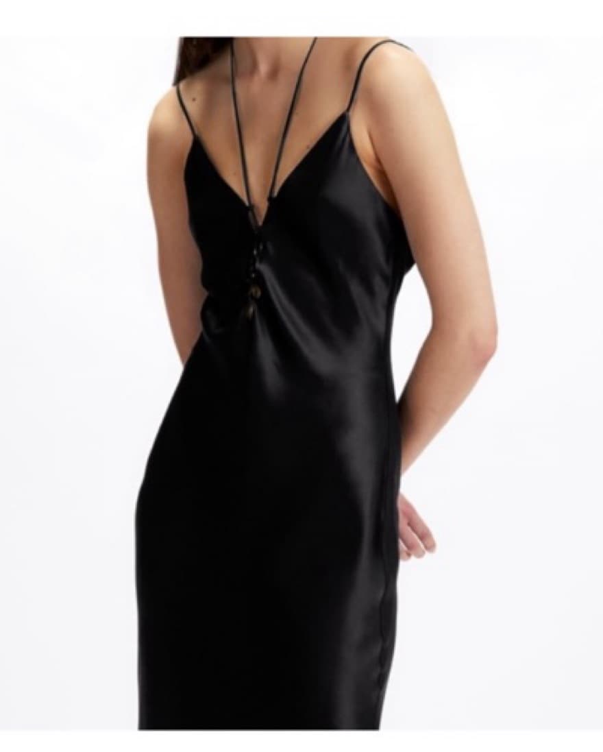 ZARA - SATIN BLACK DRESS - Image 3