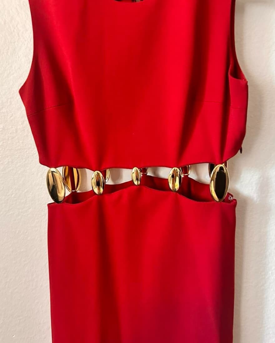 Jonathan Simkhai Women's Red Dory Cutout - Image 2
