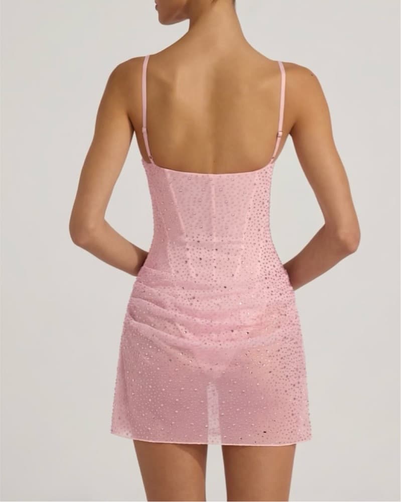 Light Pink Embellished Oh Polly dress - Image 2