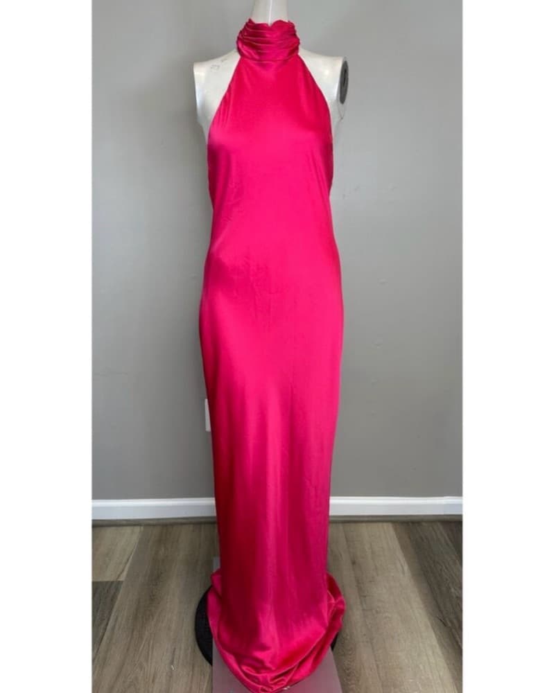 Ramy Brook Tatiana Satin Halter Gown - Image 4
