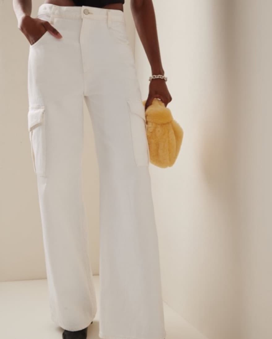 Agolde White Minka Cargo Jeans - Image 2