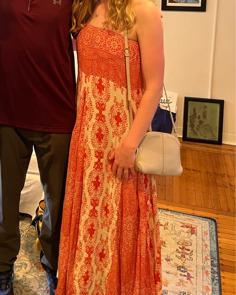 Free People Orange Boho Maxi Dress - Image 4